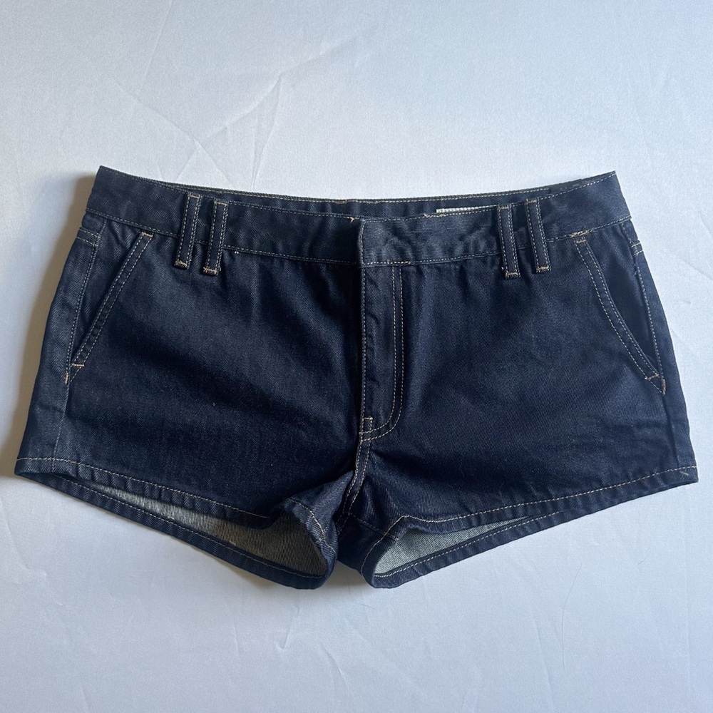 Zara Micro Mini Dark Wash Denim Shorts